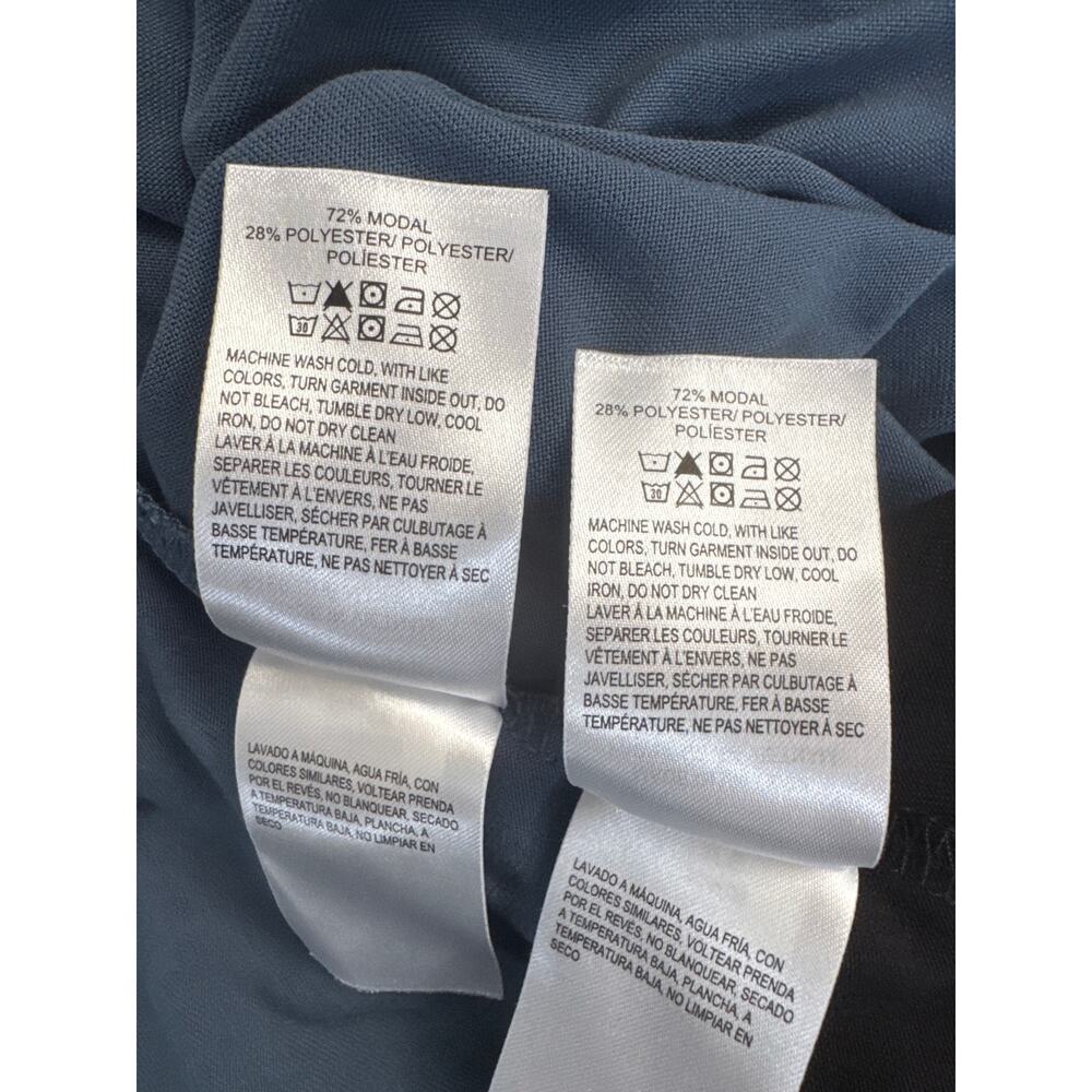 Lucky Brand Boho Sandwash XL Tops 2 Items Blue Black Relaxed Fit Blouson Sleeves - Picture 9 of 12